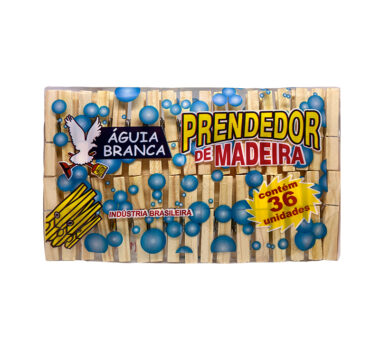 Prendedor de madeira (36 unidades)